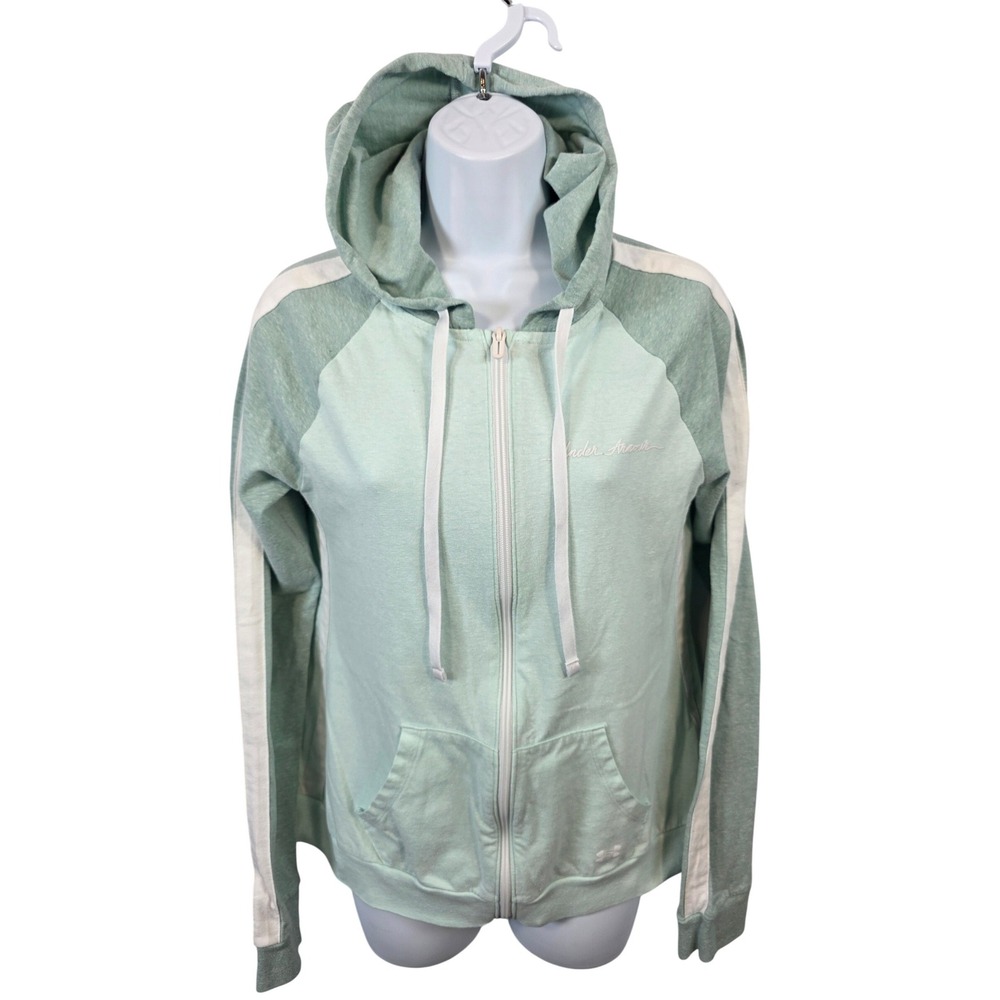 Under Armour Women's Mint Green Full Zip Jacket Athletic Casual Size Medium/B147